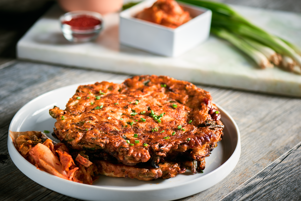 Kimchi Cornmeal Pancakes