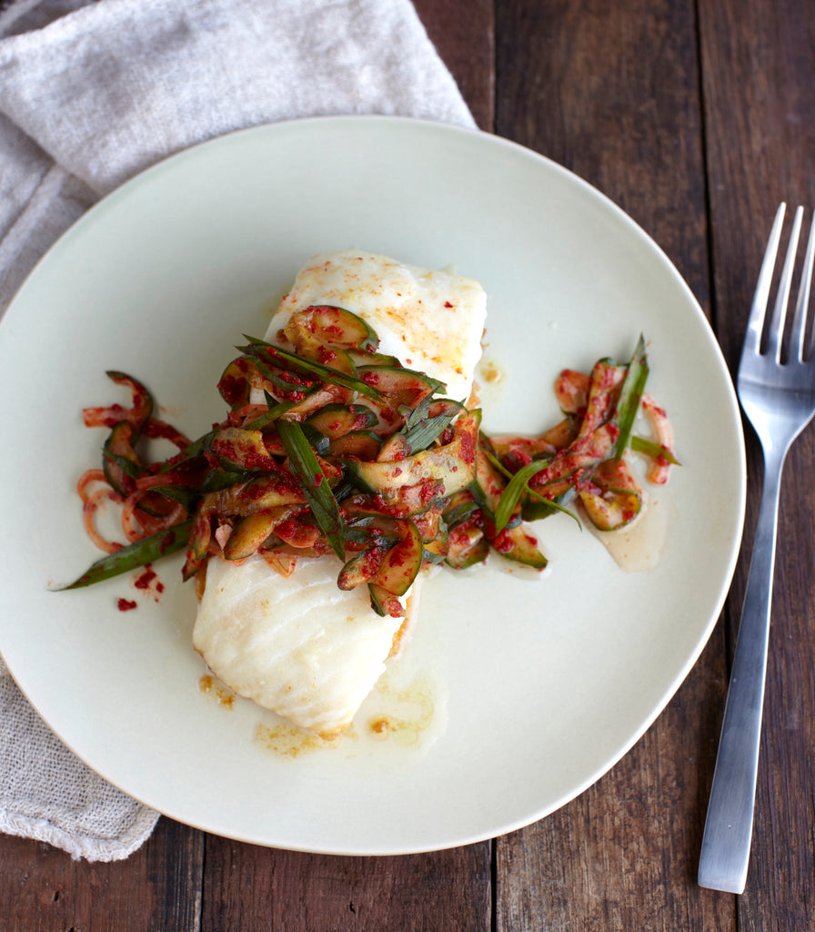 Quick Cucumber and Chive Kimchi