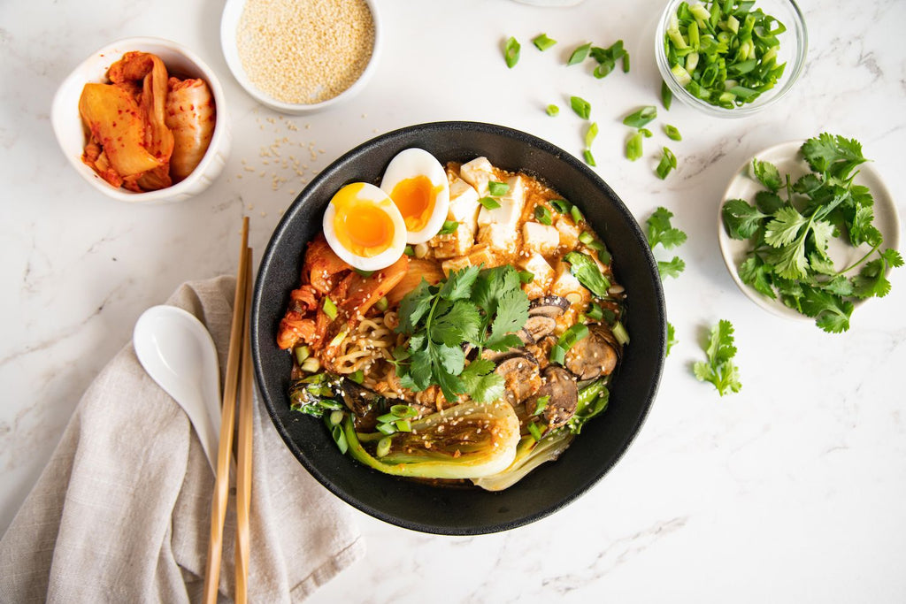 Spicy Kimchi Ramen with Tofu