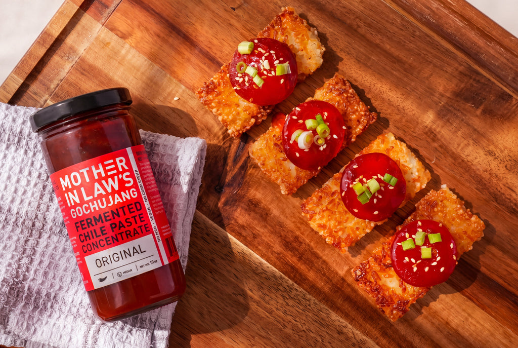 Gochujang Cured Eggs on Crispy Rice
