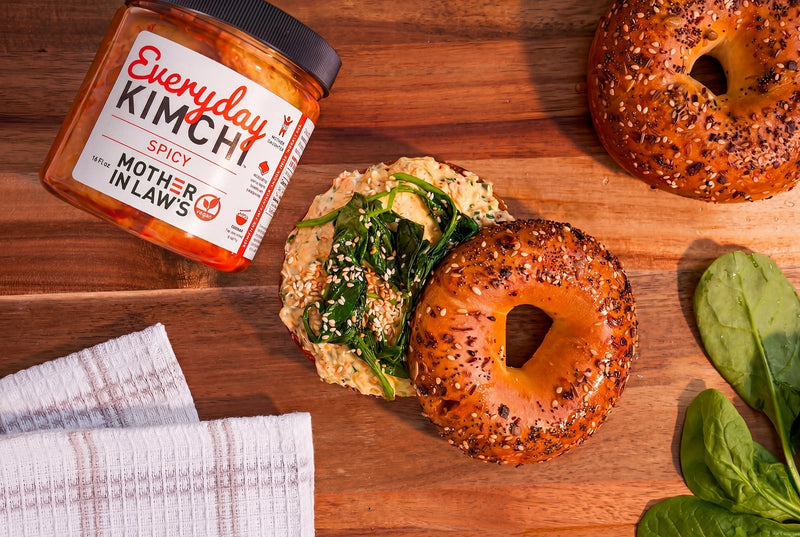 Kimchi Cream Cheese Bagel