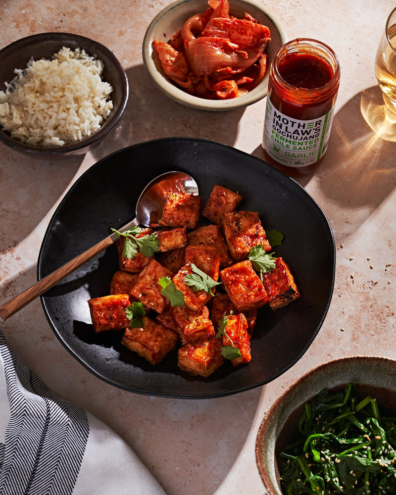 Garlic Gochujang Crispy Tofu