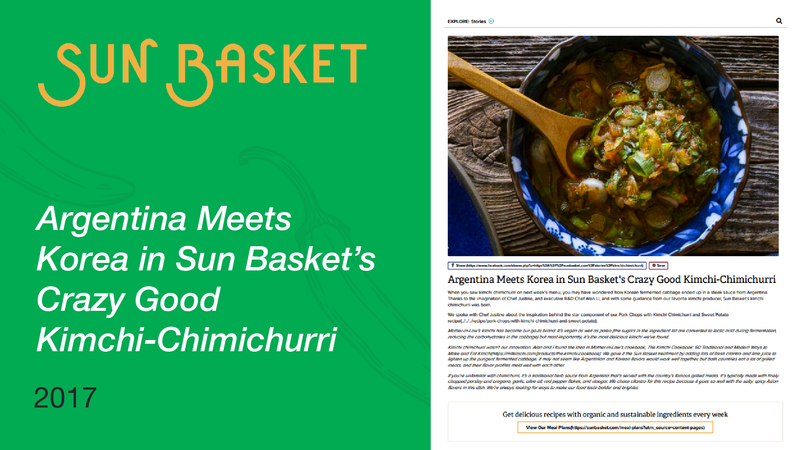 Argentina Meets Korea in Sun Basket's Crazy Good Kimchi-Chimichurri